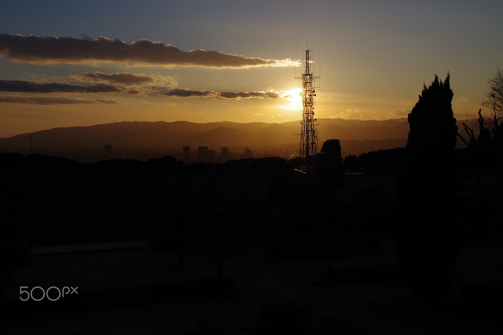 Pentax K-S2 sample photo. Sunset over the barcelona hills photography