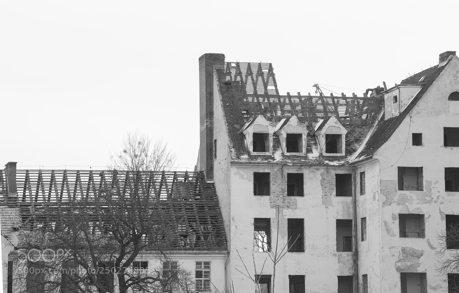Nikon D810 sample photo. Old gutted building photography