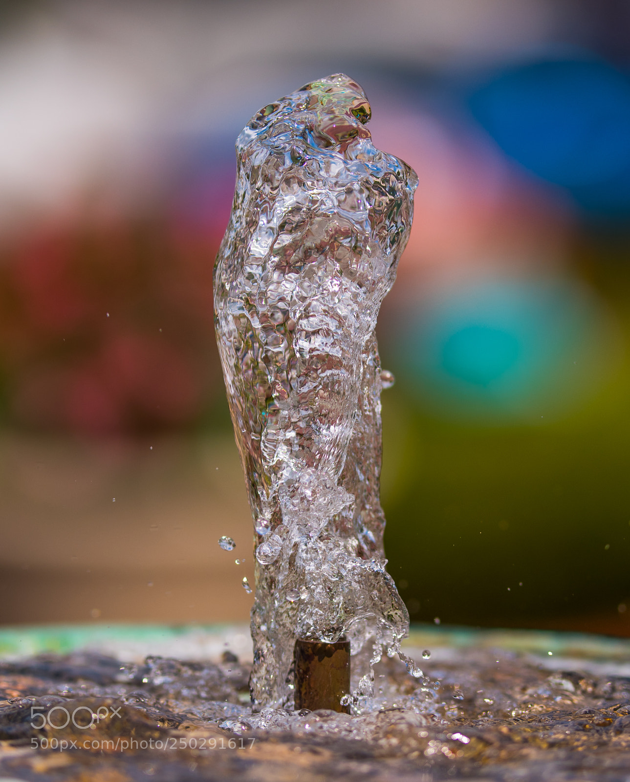 Nikon D500 sample photo. Colorful water fountain, frozen photography