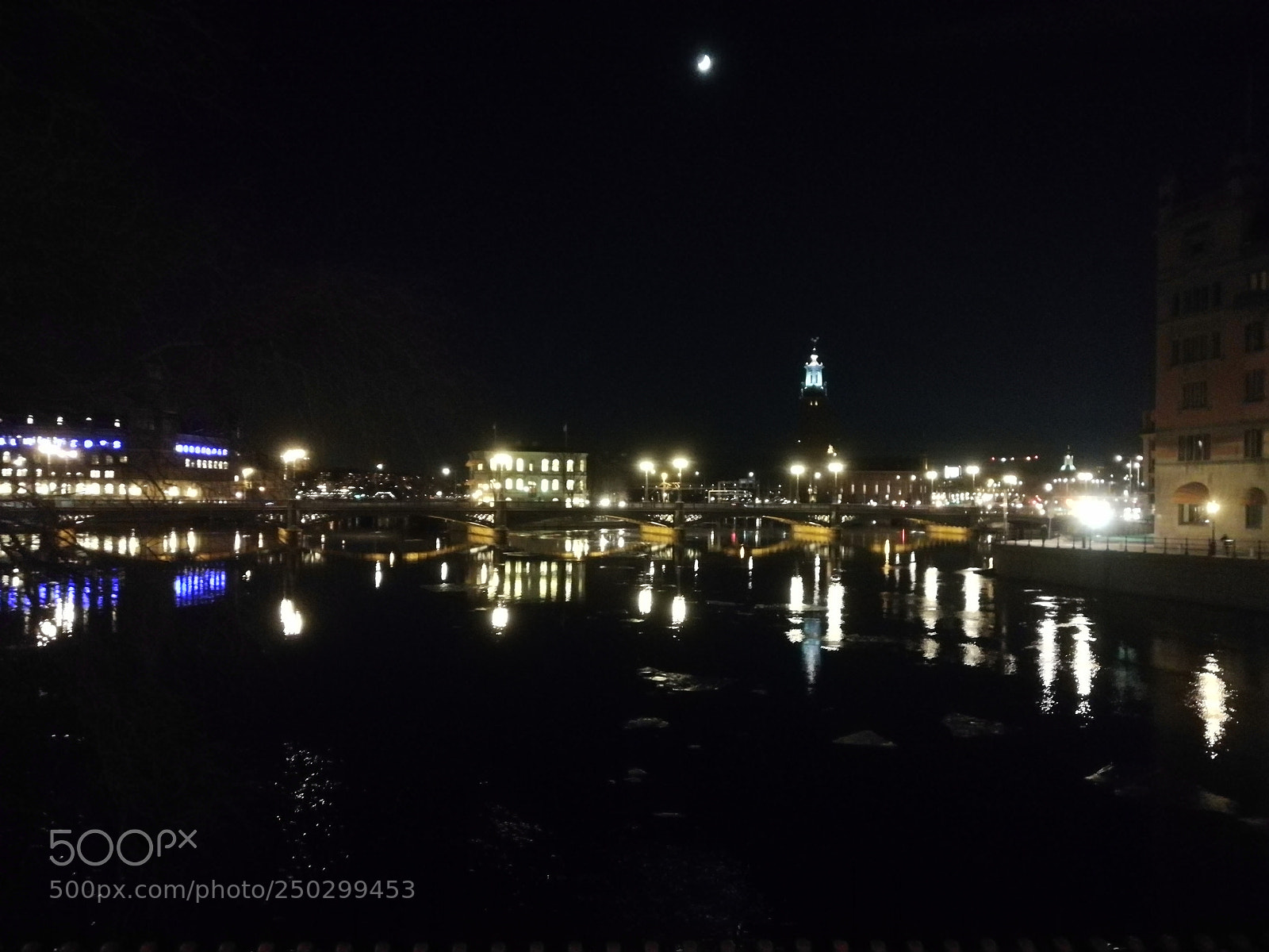 HUAWEI P10 Plus sample photo. Stockholm by night photography