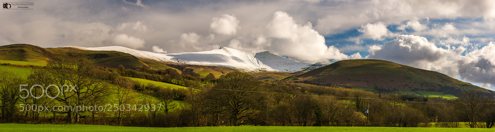 Nikon D610 sample photo. Brecon snow capped panorama photography