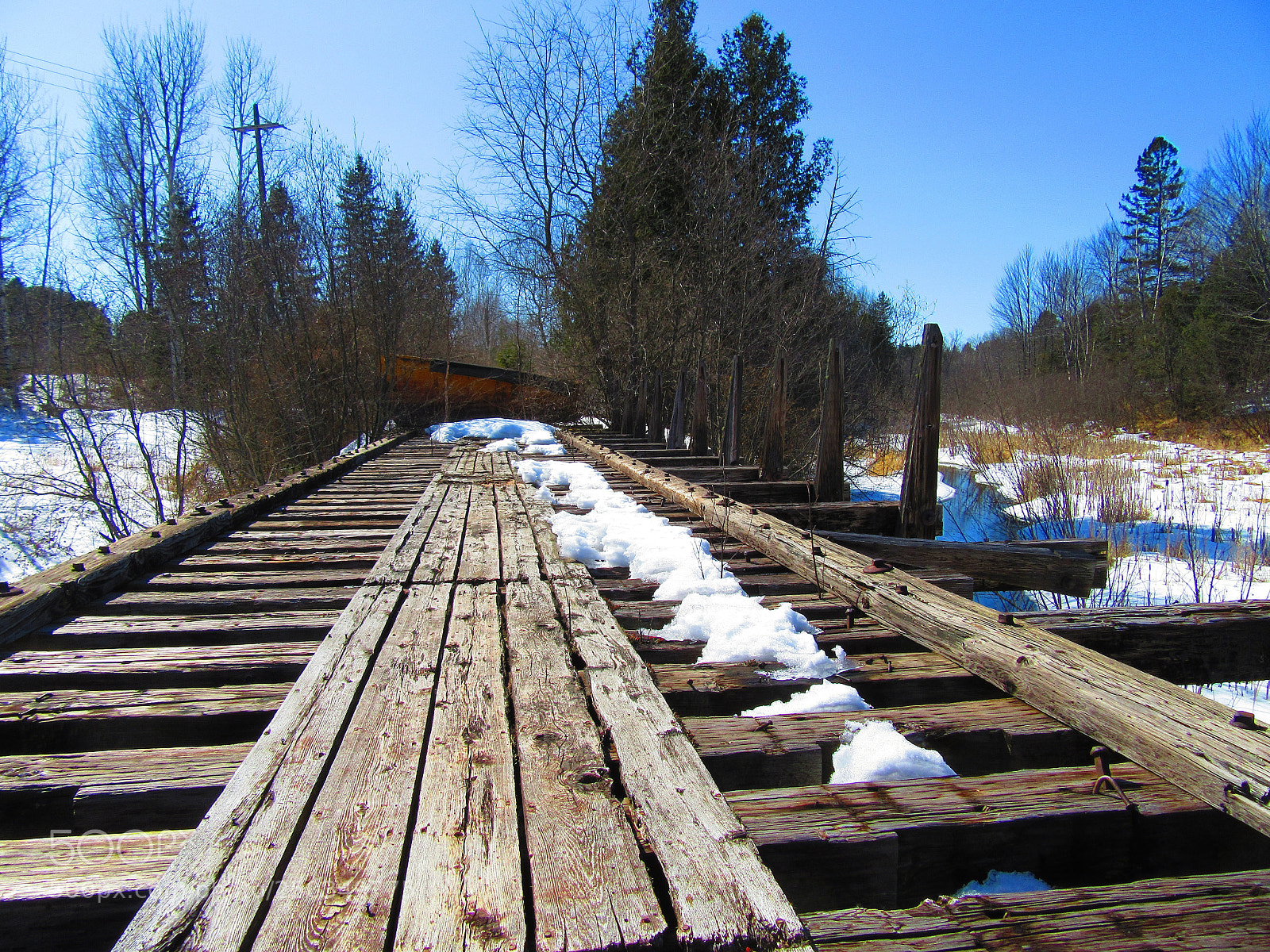 Canon PowerShot SX610 HS sample photo. Old wooden railway bridge photography