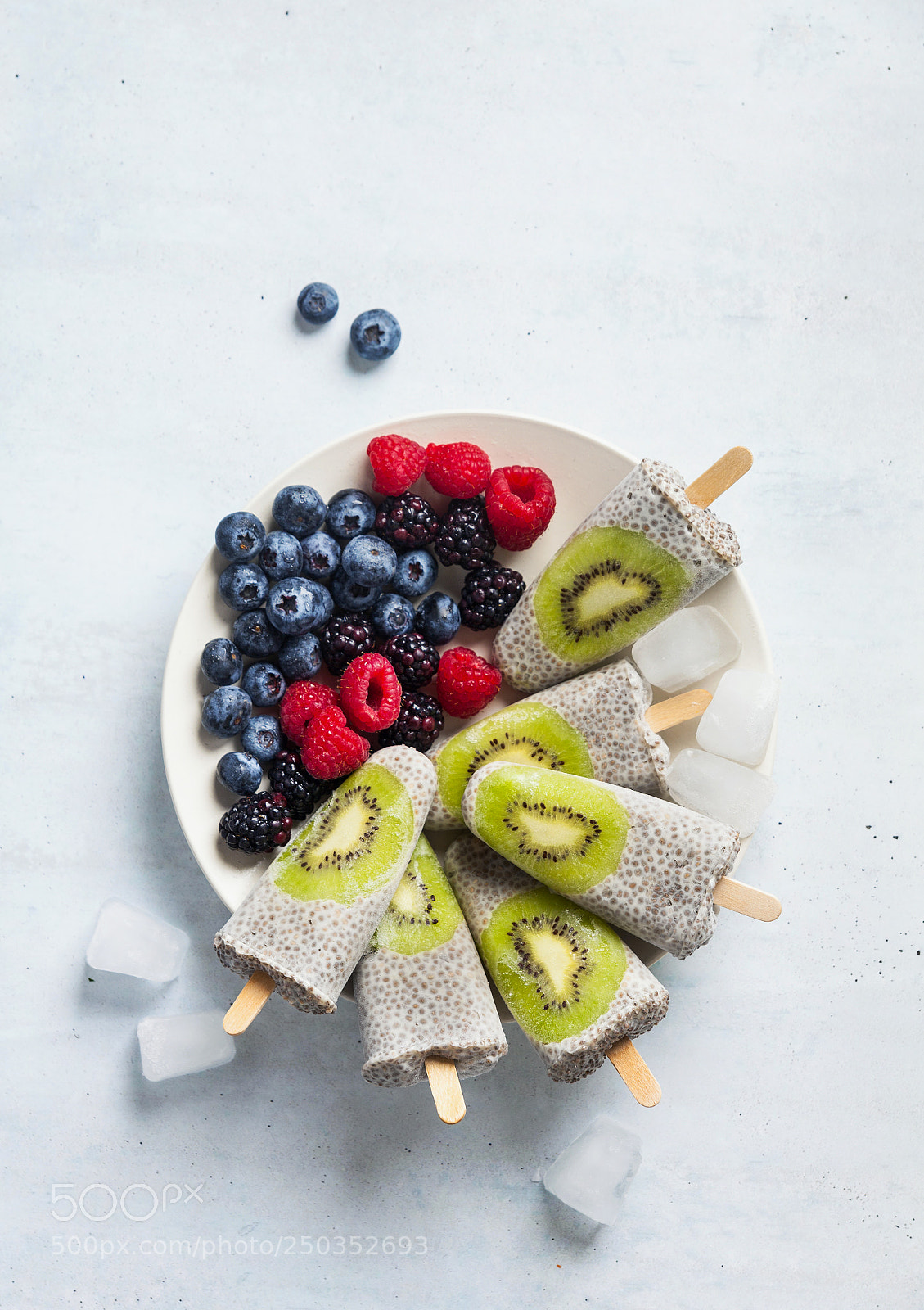 Canon EOS 5D Mark II sample photo. Kiwi coconut chia popsicles photography