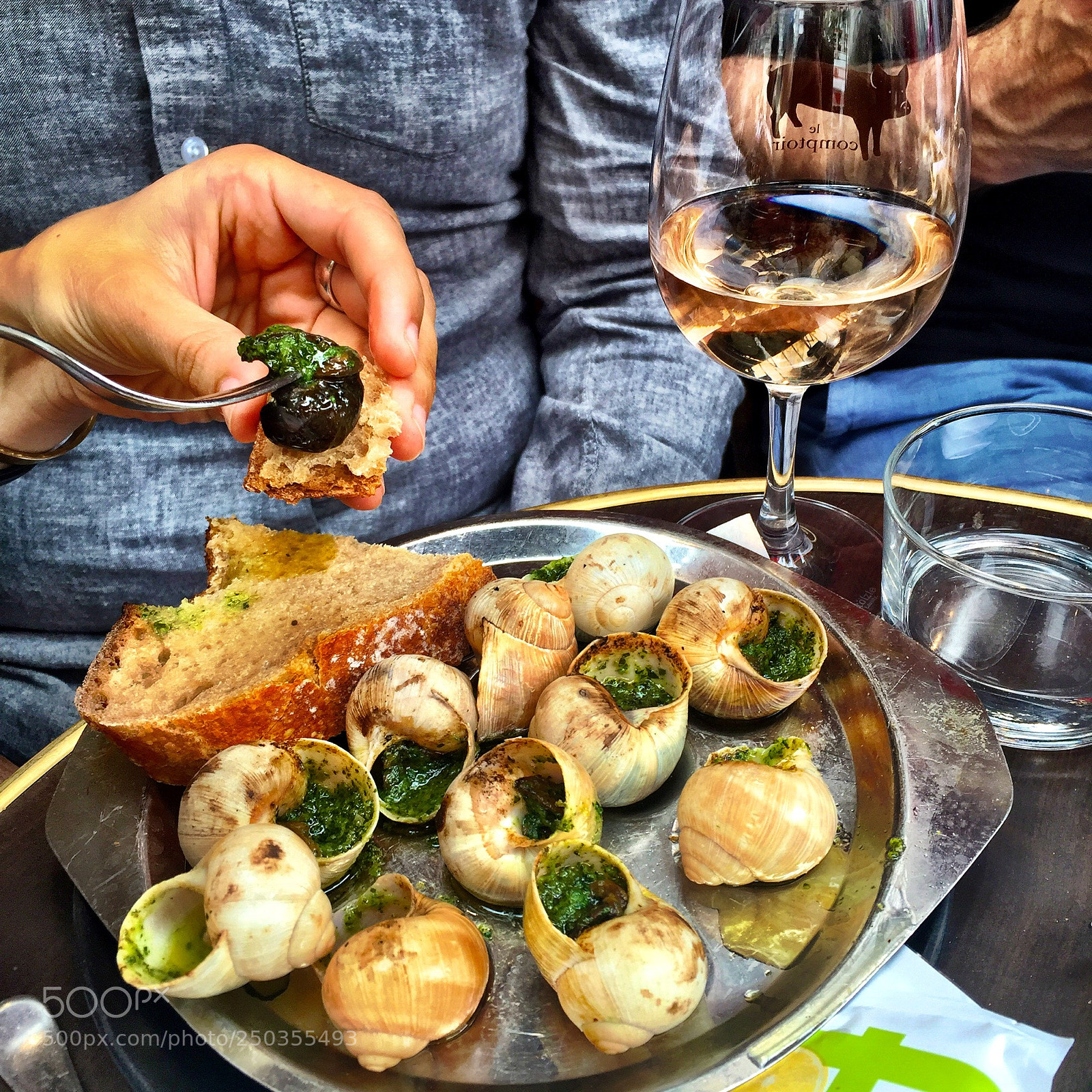 Apple iPhone 6 sample photo. Wine and escargots photography