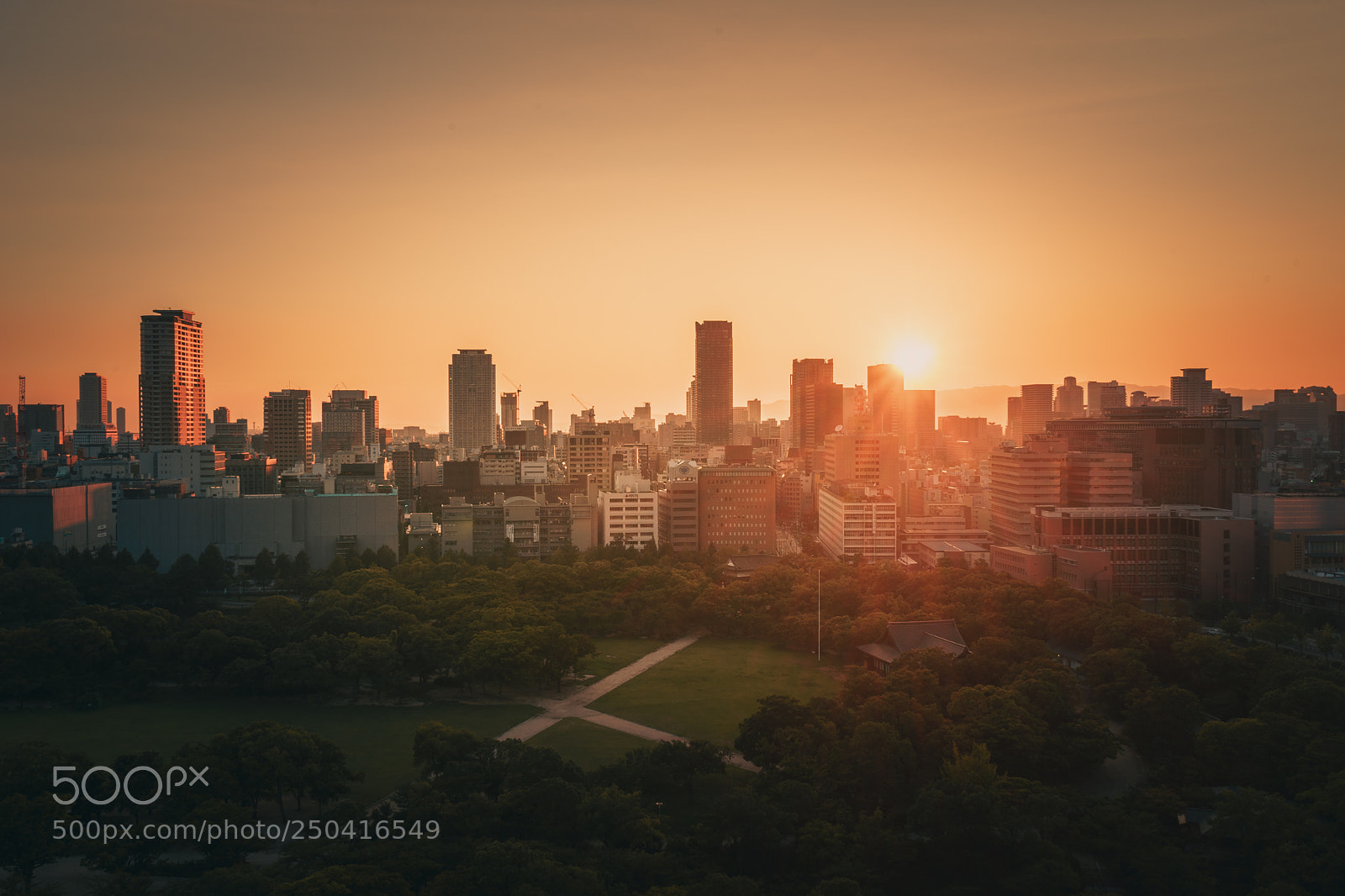 Sony a7 sample photo. Osaka sunset photography