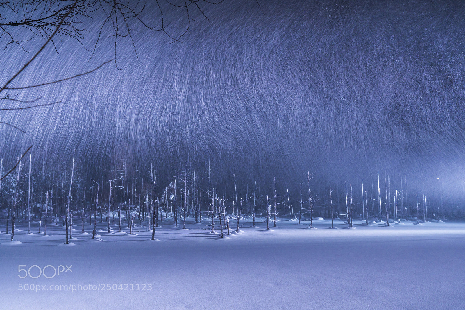 Sony a9 sample photo. Snowy blue pond photography
