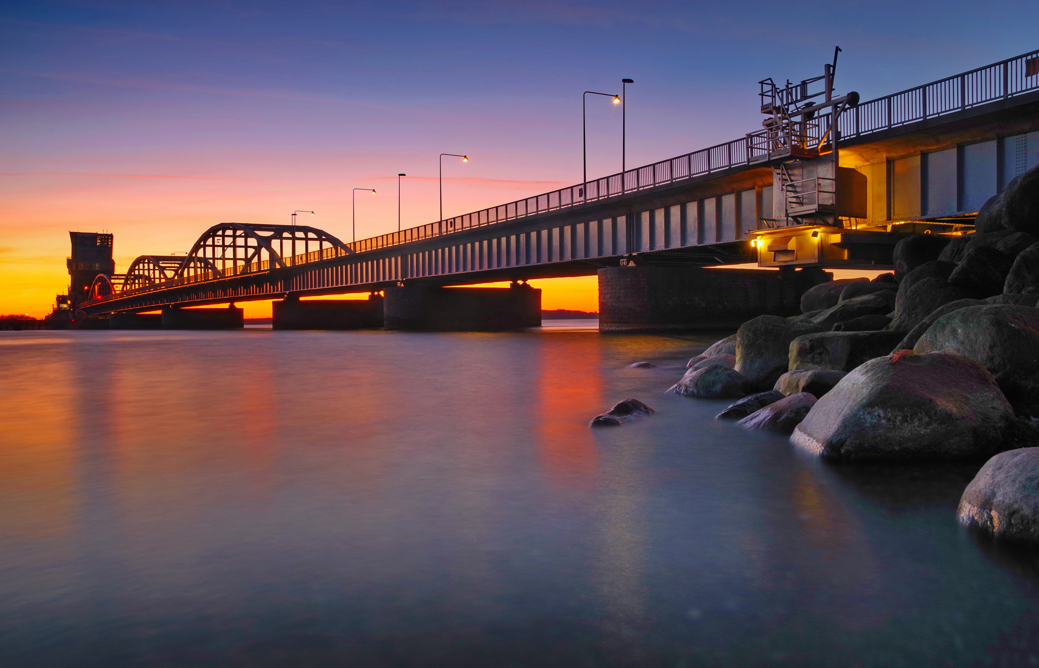 Pentax K-1 sample photo. Bridge at night photography