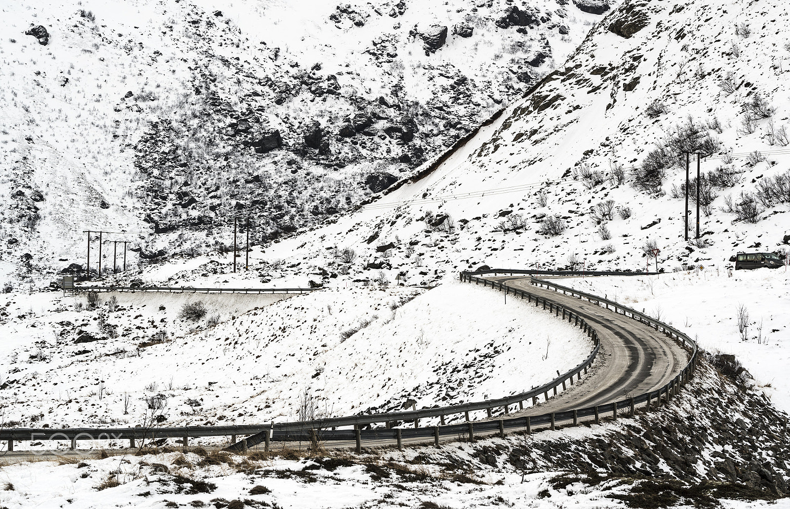 Sony a7R III sample photo. Winter road in norway photography