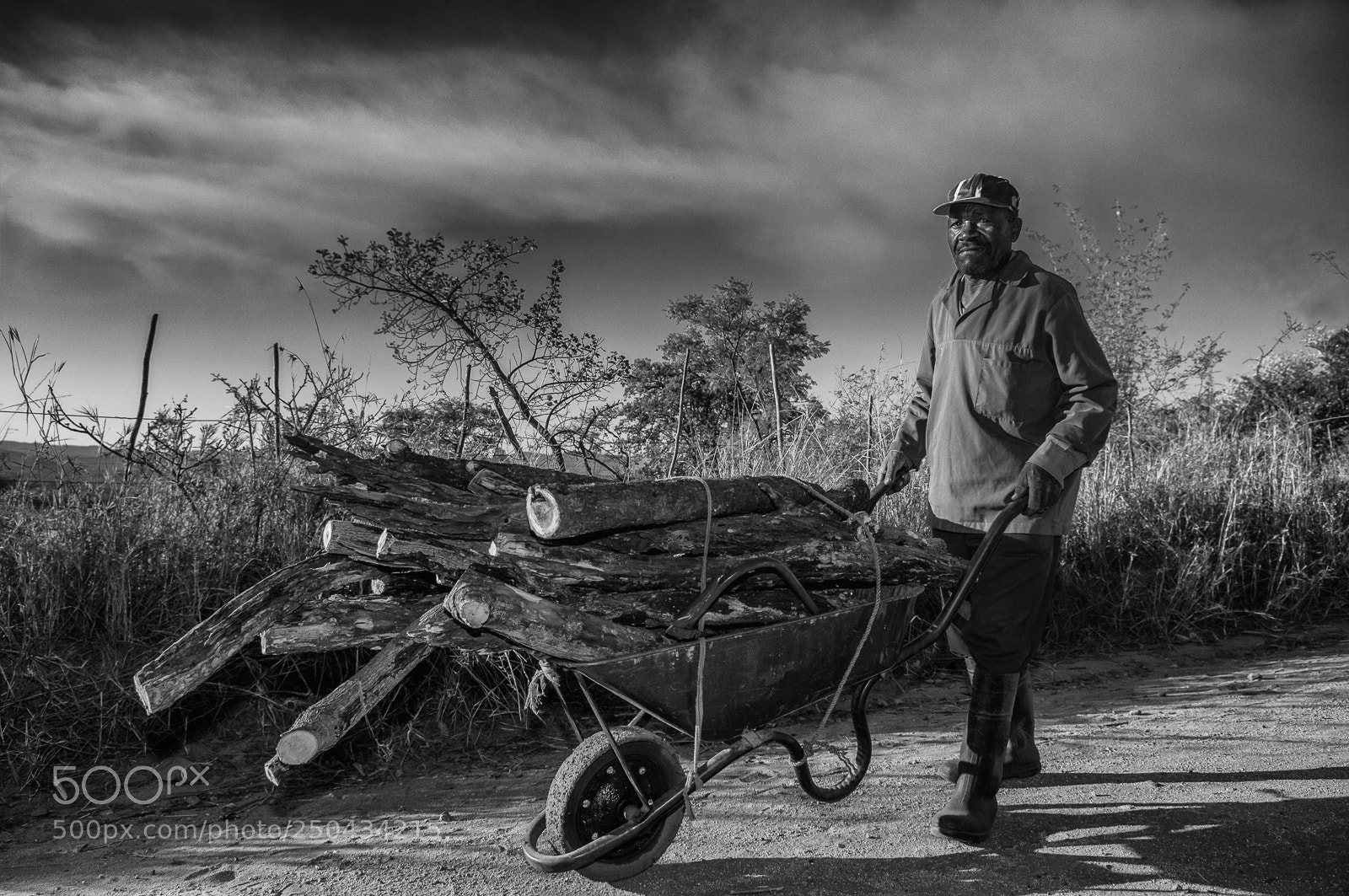 Nikon D300 sample photo. Wheelbarrow man photography