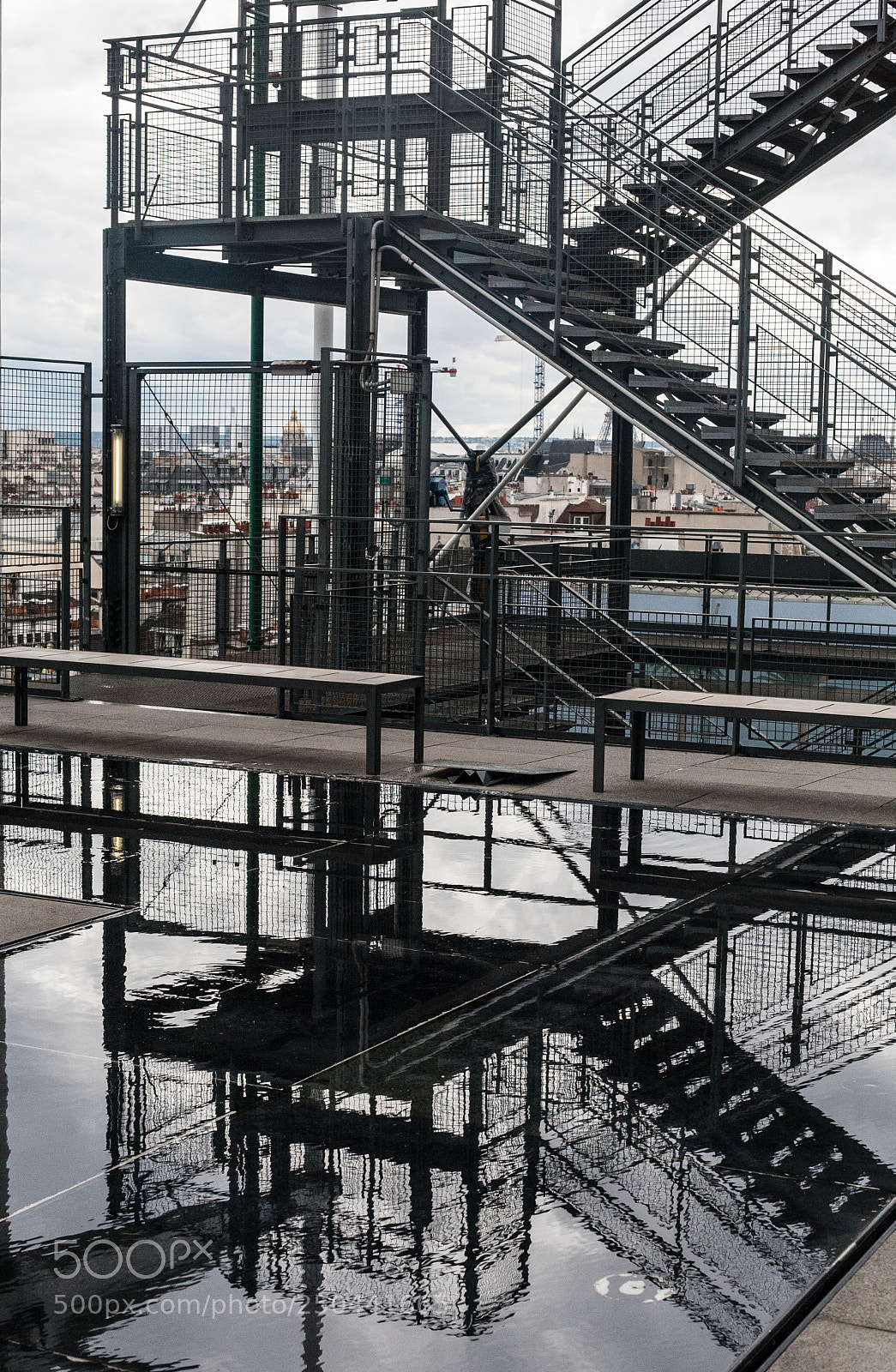 Canon EOS 5D sample photo. Stairway, pompidou photography