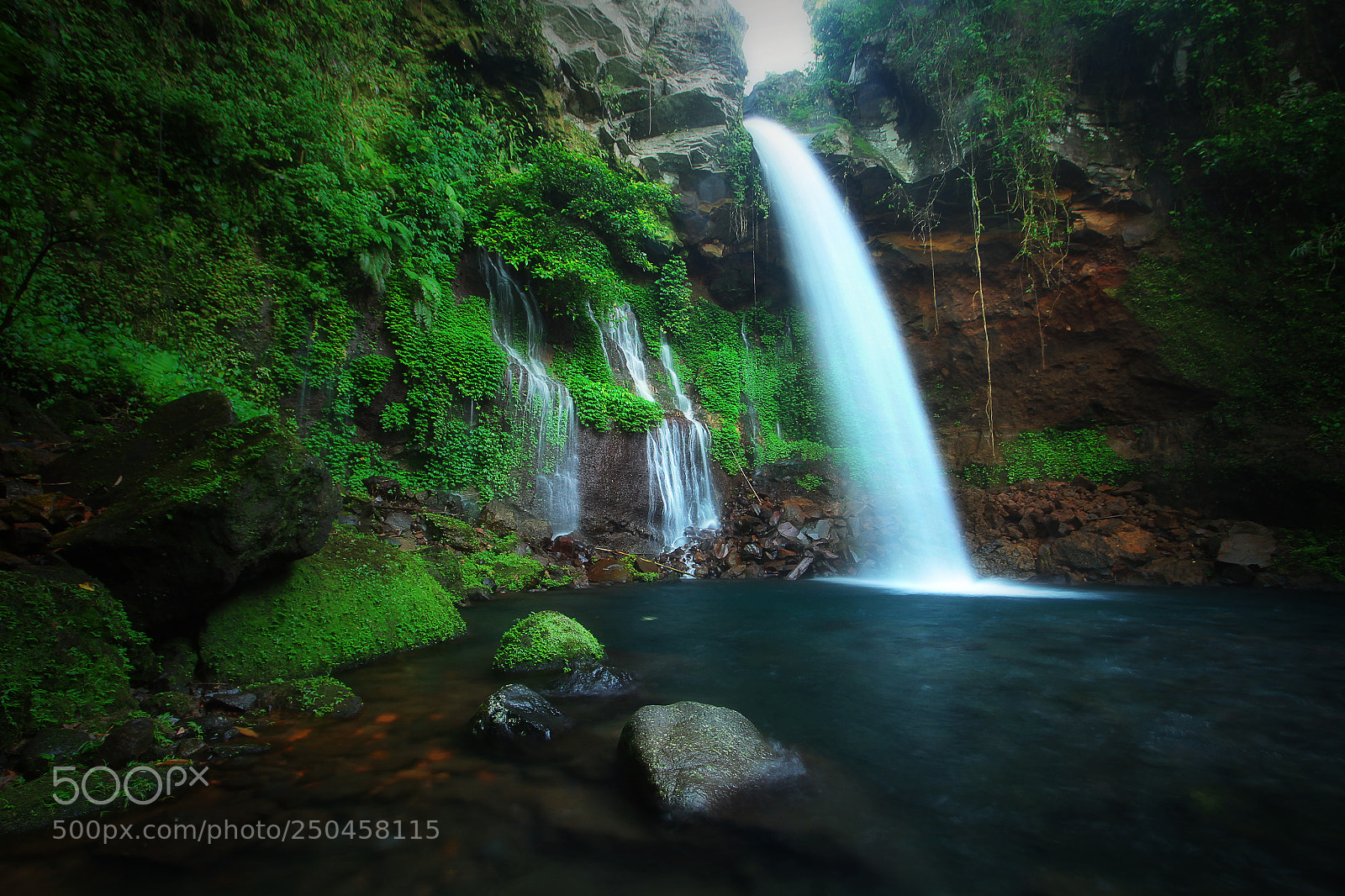Canon EOS 7D sample photo. Curug telu waterfall photography