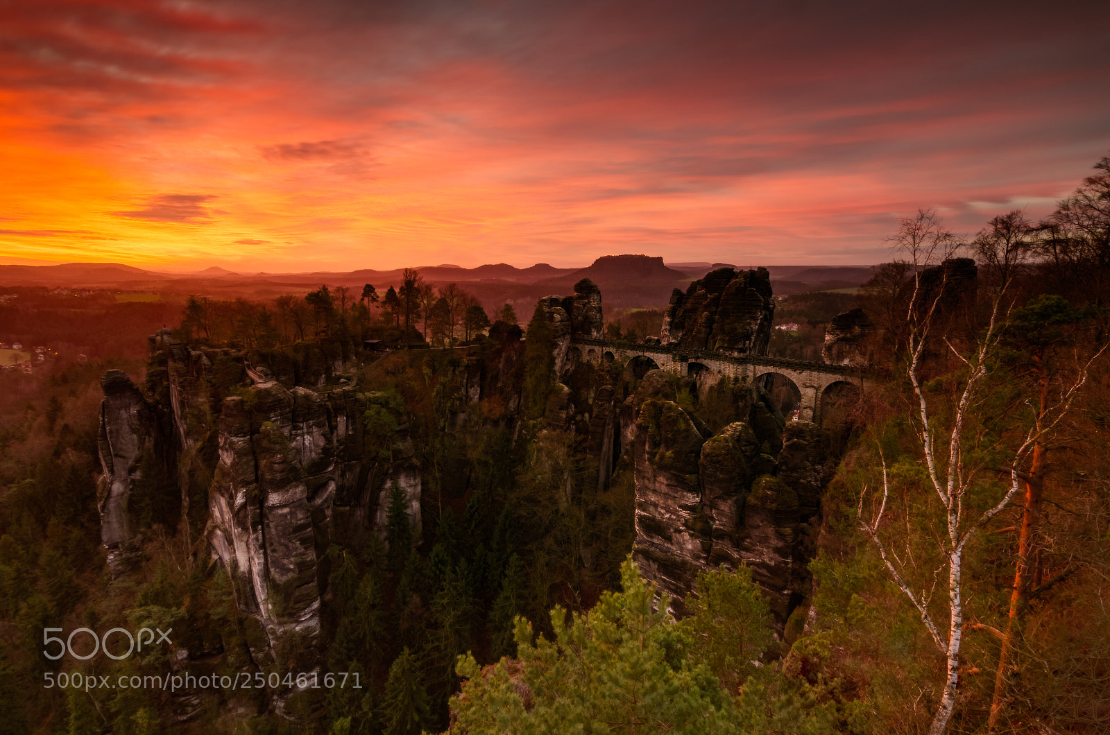 Nikon D5100 sample photo. Bastei on fire photography