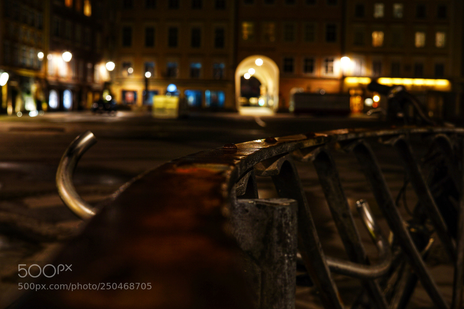 Sony a6000 sample photo. Railing at night photography
