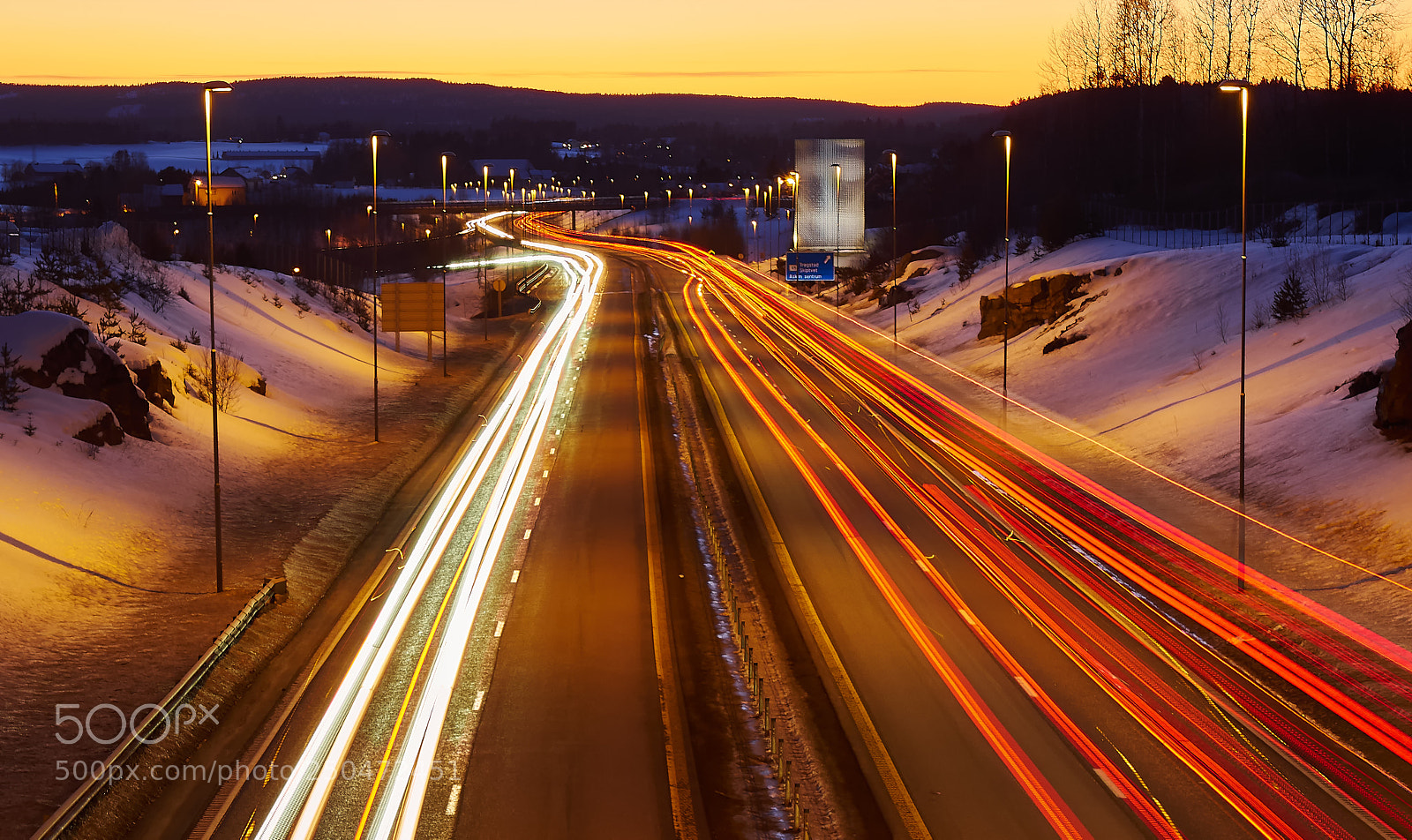 Olympus OM-D E-M1 sample photo. Highway sunset. photography