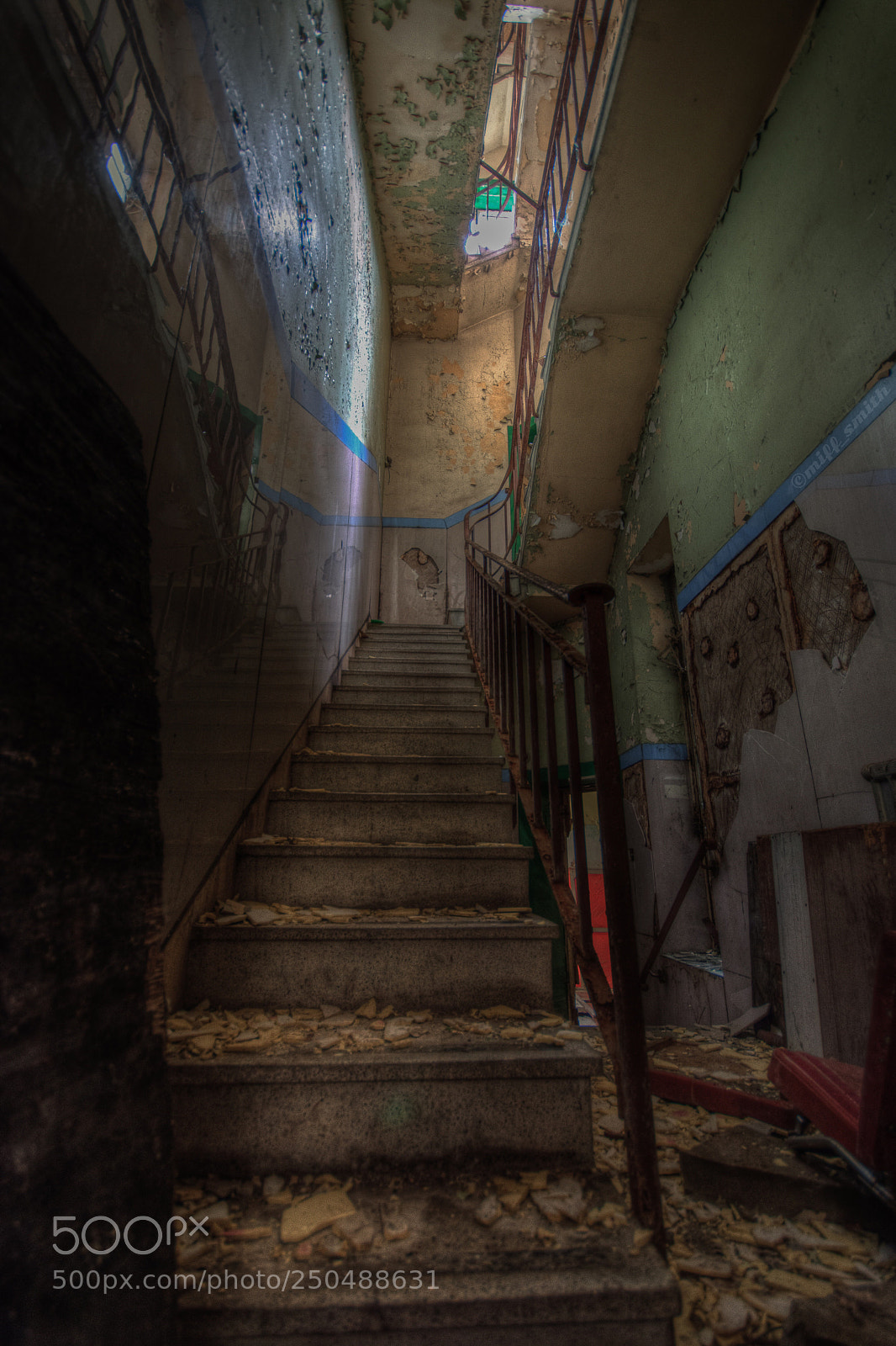 Nikon D5500 sample photo. Staircase in abandoned orphanage photography