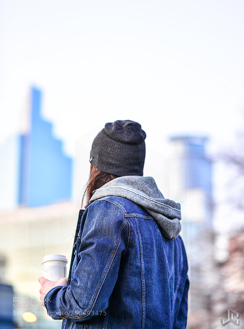 Nikon D610 sample photo. Jean jacket and coffee photography