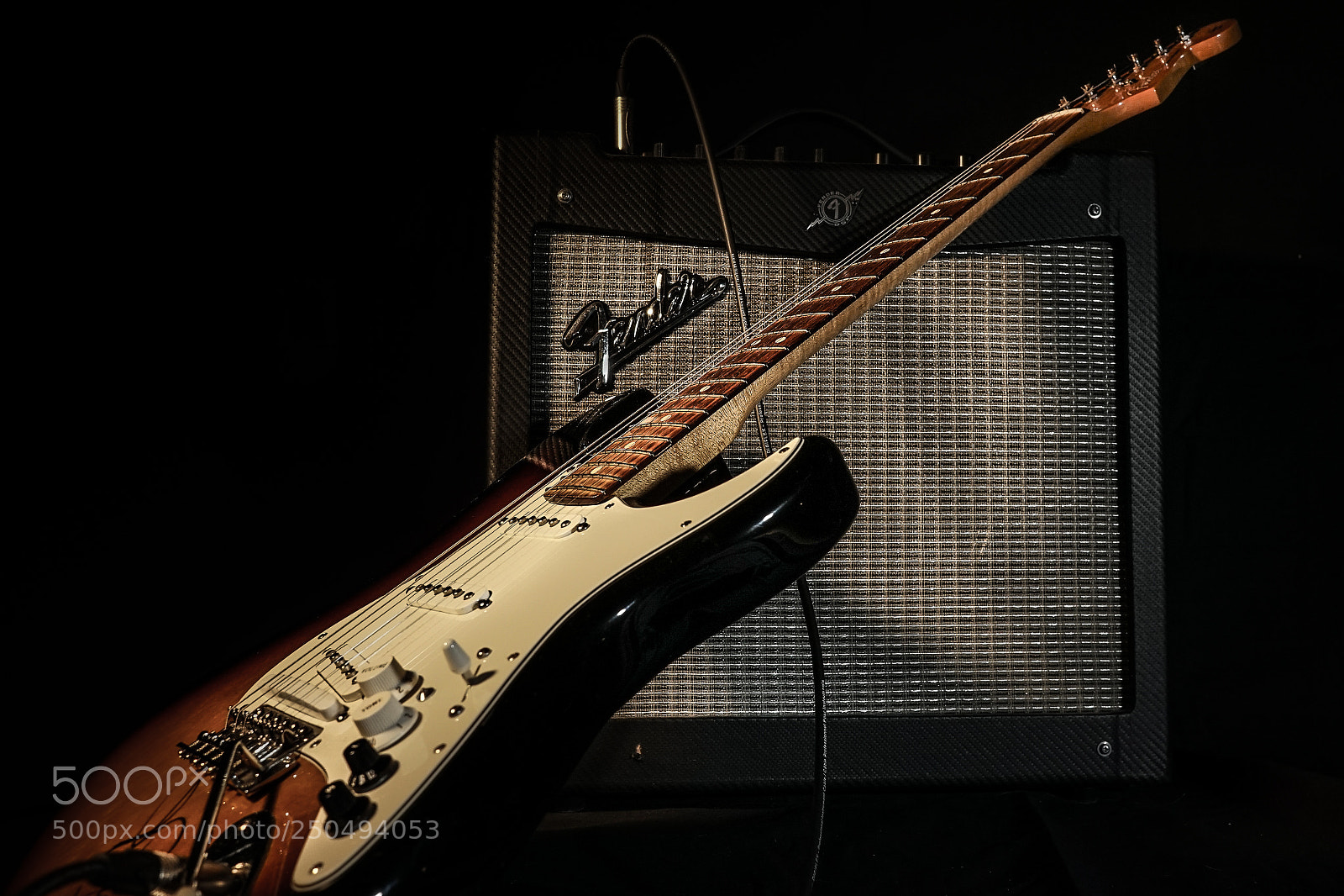Sony a7 II sample photo. Strat & amp photography