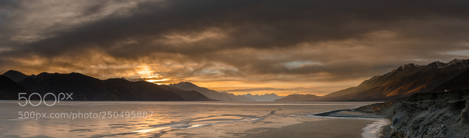 Nikon D850 sample photo. Sunrise at frozen pangong photography