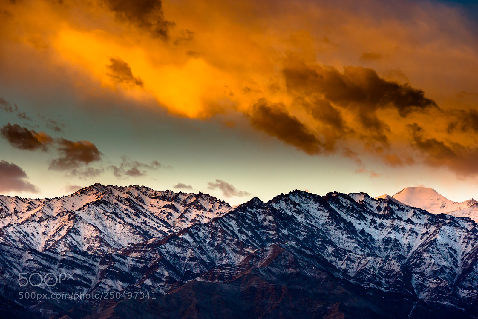 Nikon D800 sample photo. Sunrise in himalayas,leh town photography