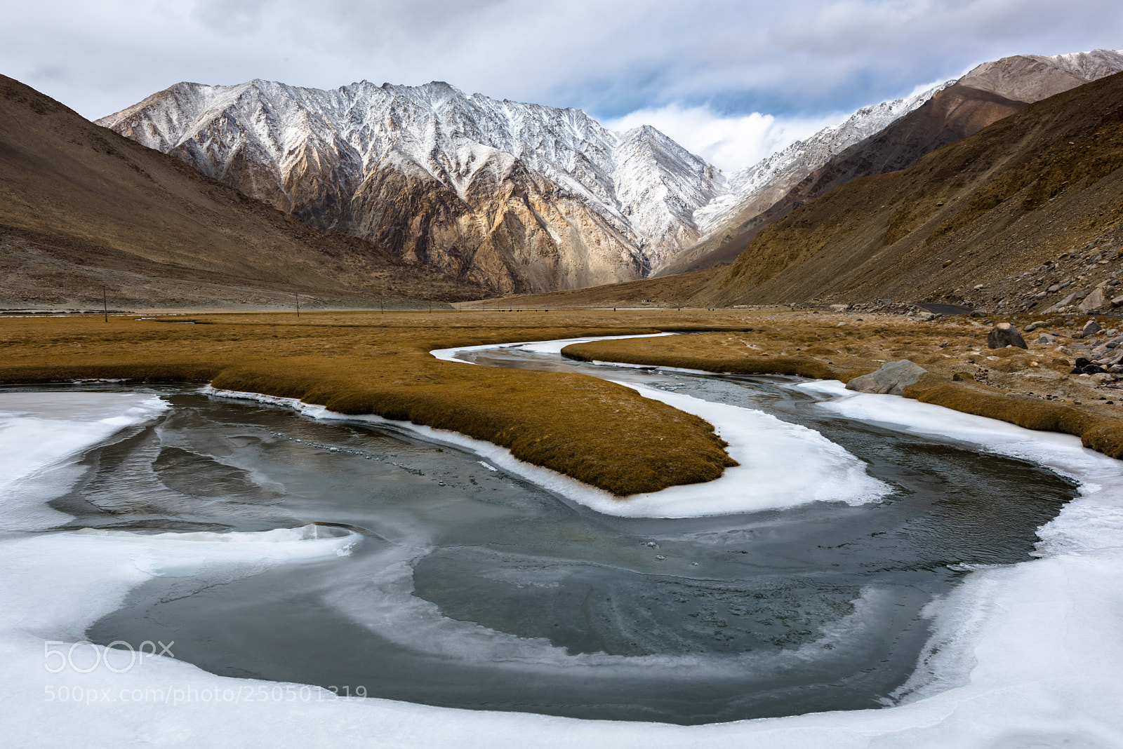 Nikon D810 sample photo. Frozen streams in himalayan photography
