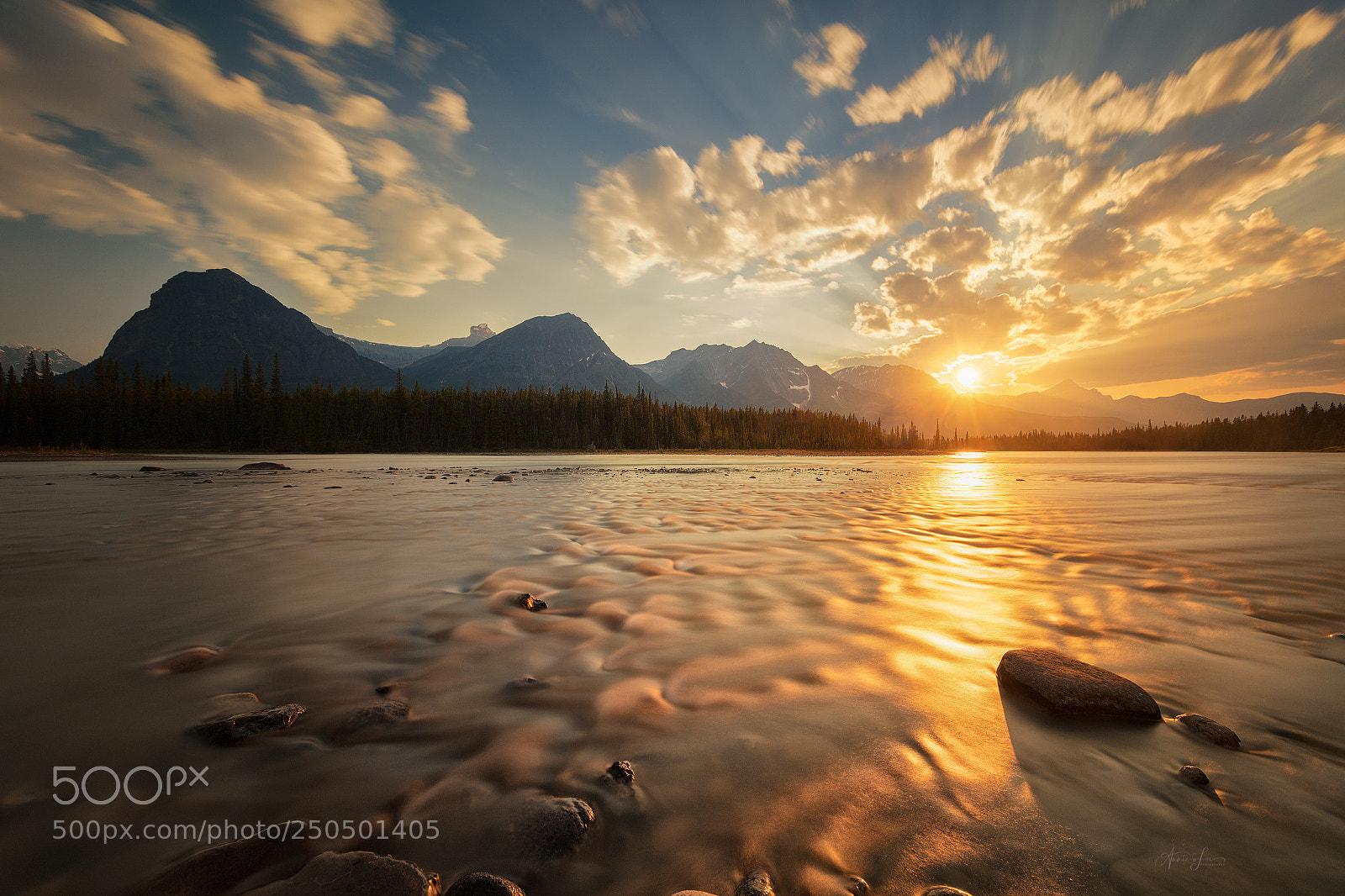 Canon EOS 5DS R sample photo. Athabasca river sunset photography