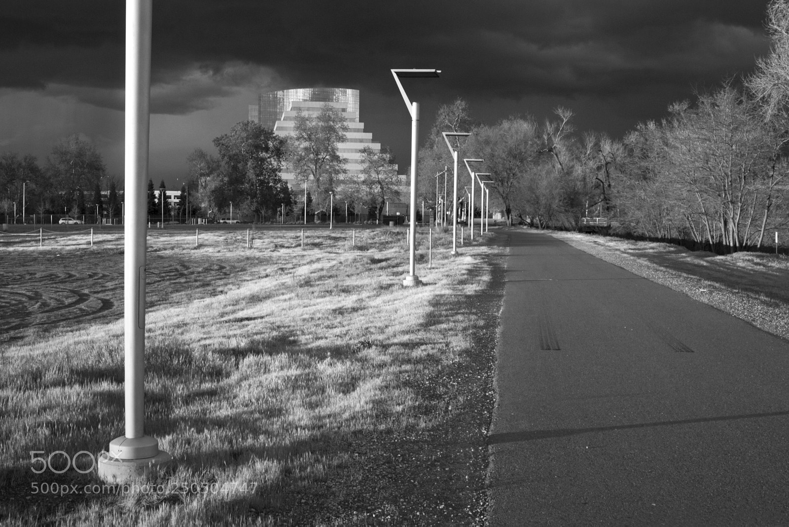 Panasonic Lumix DMC-G5 sample photo. Lumix 580 bike path bw photography