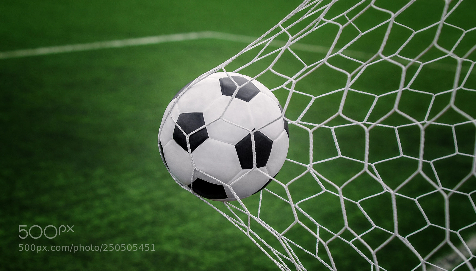 Canon EOS 5D Mark II sample photo. Soccer ball on goal photography