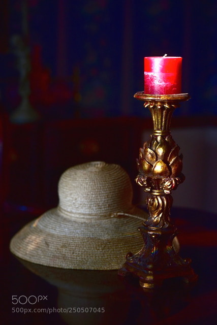 Nikon D810 sample photo. The hat & the candle photography