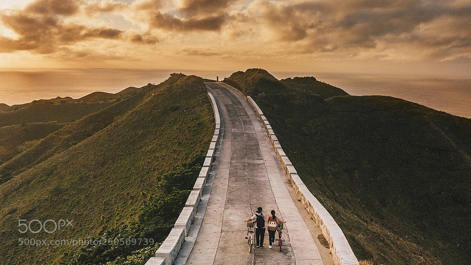 DJI FC220 sample photo. Sunset bike ride photography