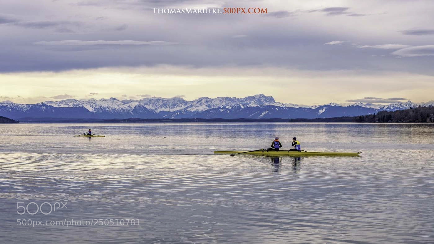 Sony a7R III sample photo. Rowing in winter. photography