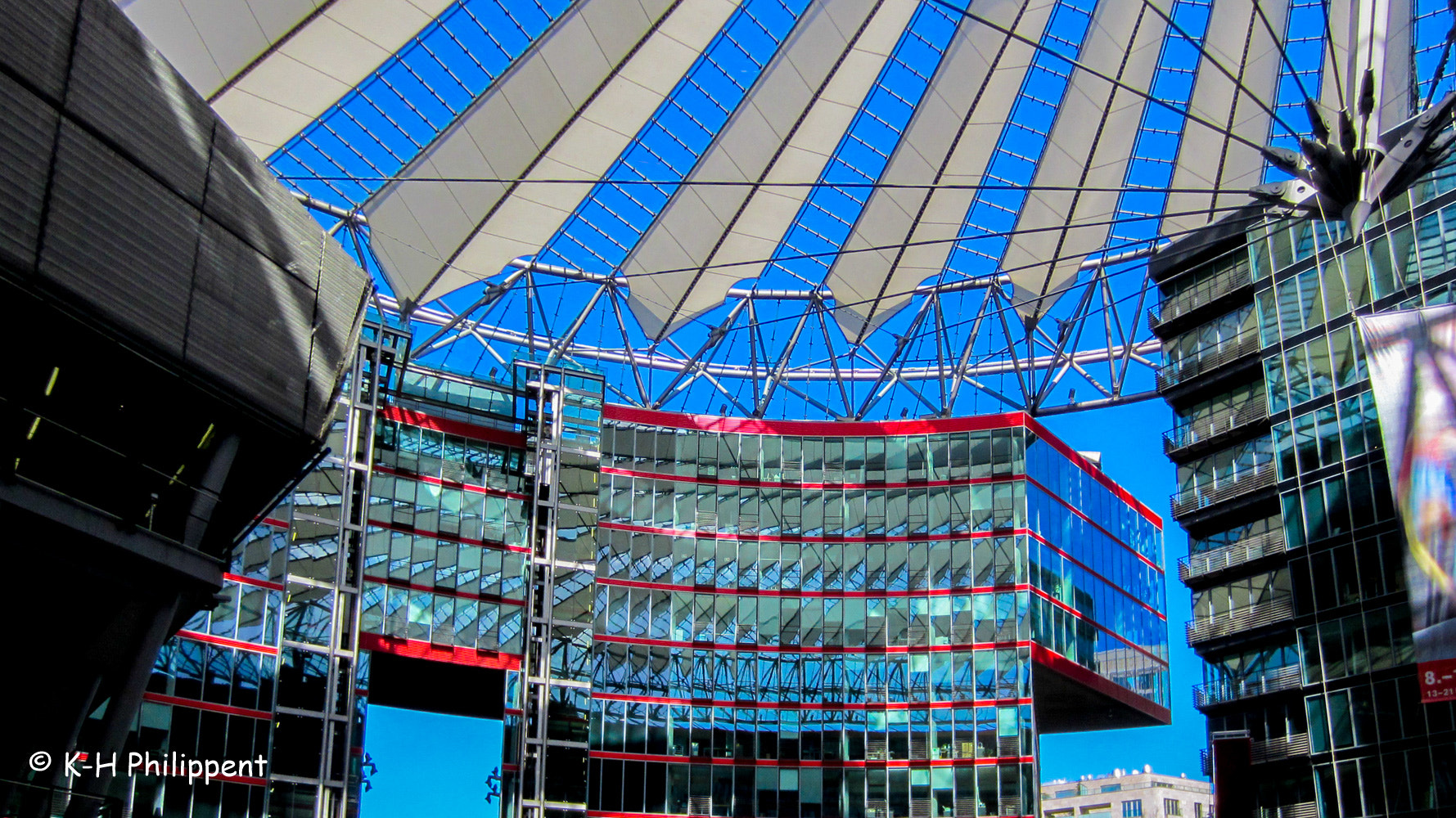 Canon PowerShot ELPH 300 HS (IXUS 220 HS / IXY 410F) sample photo. Berlin (germany), sony center, the steel and glass architecture / die stahl und glasarchitektur... photography