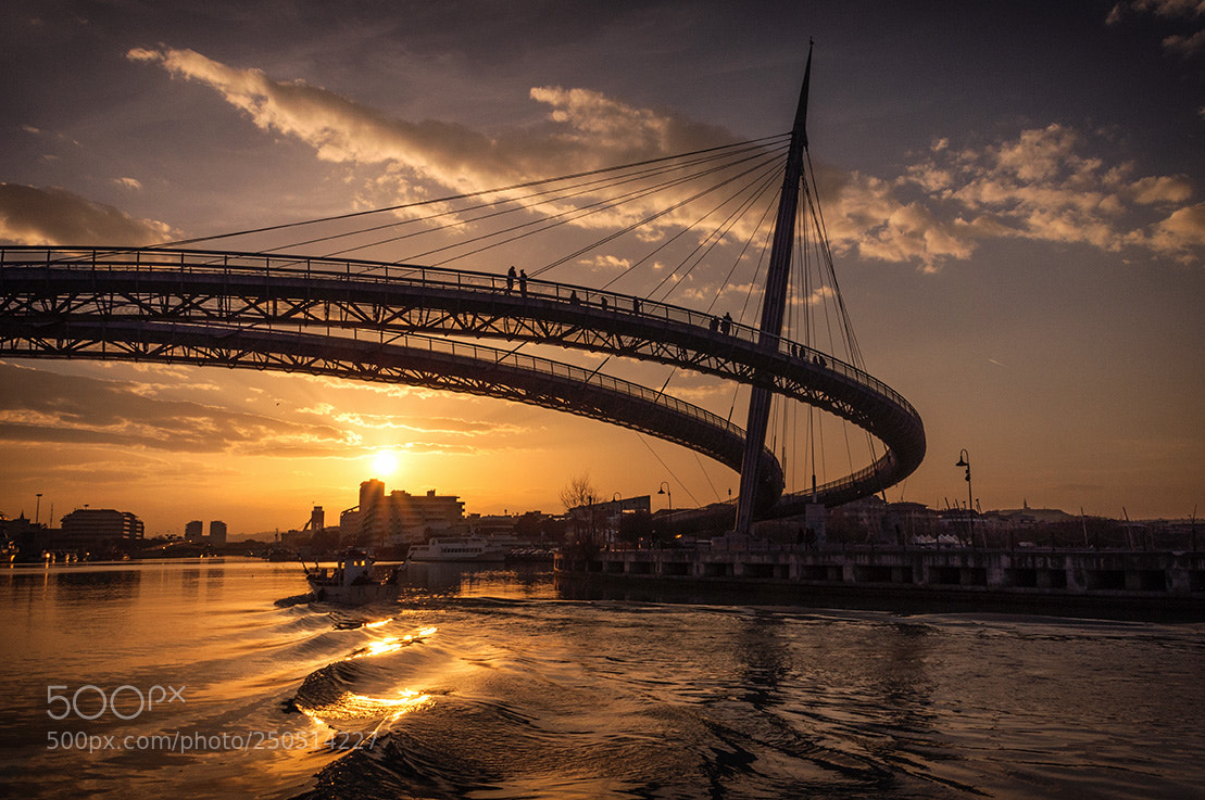 Nikon D5000 sample photo. Sea bridge-sunset photography