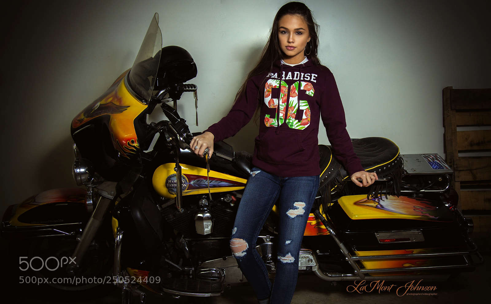 Canon EOS 5D Mark II sample photo. Victoria with harley photography