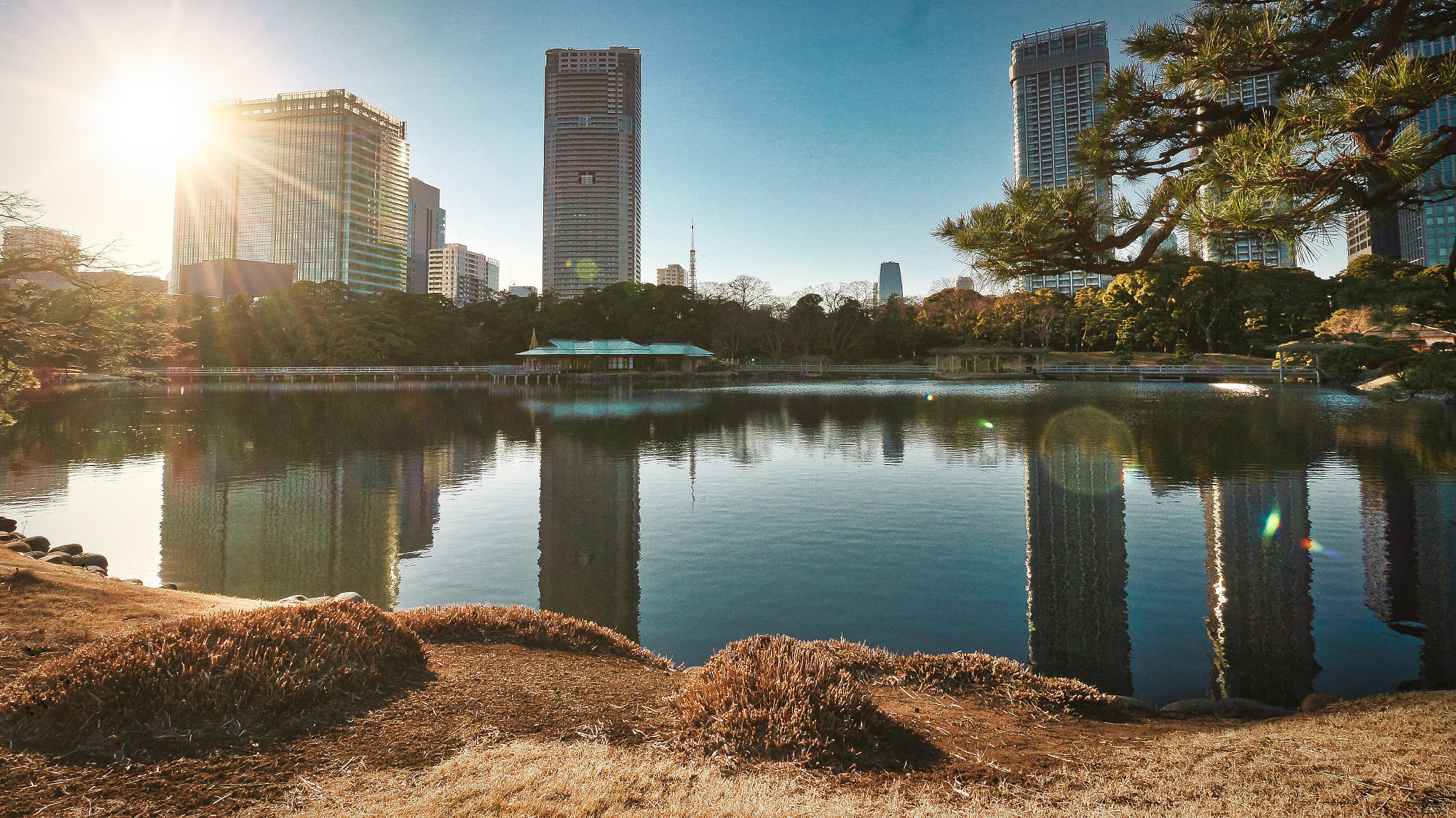 Canon EOS 100D (EOS Rebel SL1 / EOS Kiss X7) sample photo. Hamarikyu gardens, tokyo photography