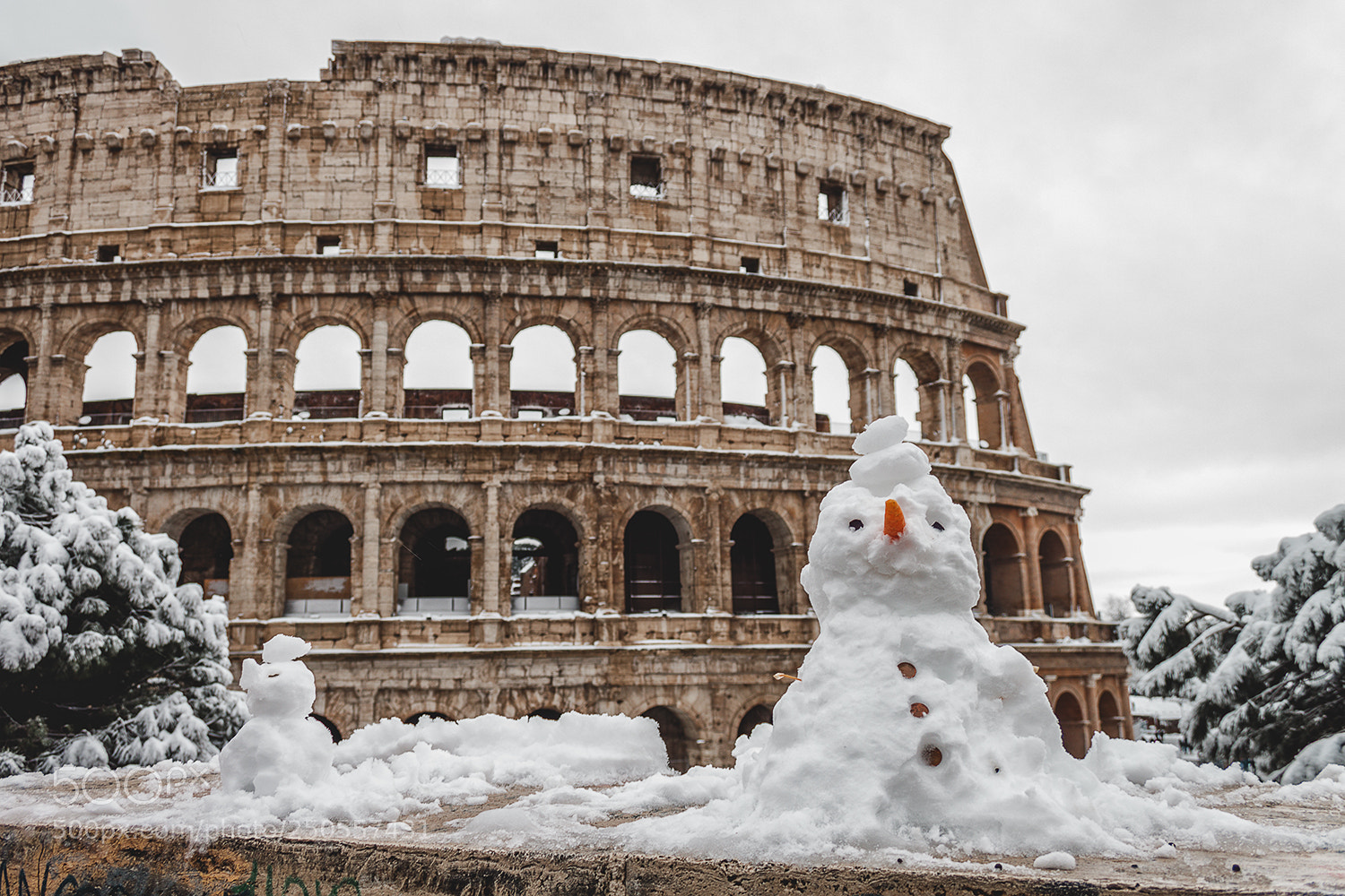 Canon EOS 500D (EOS Rebel T1i / EOS Kiss X3) sample photo. Rome under the snow photography
