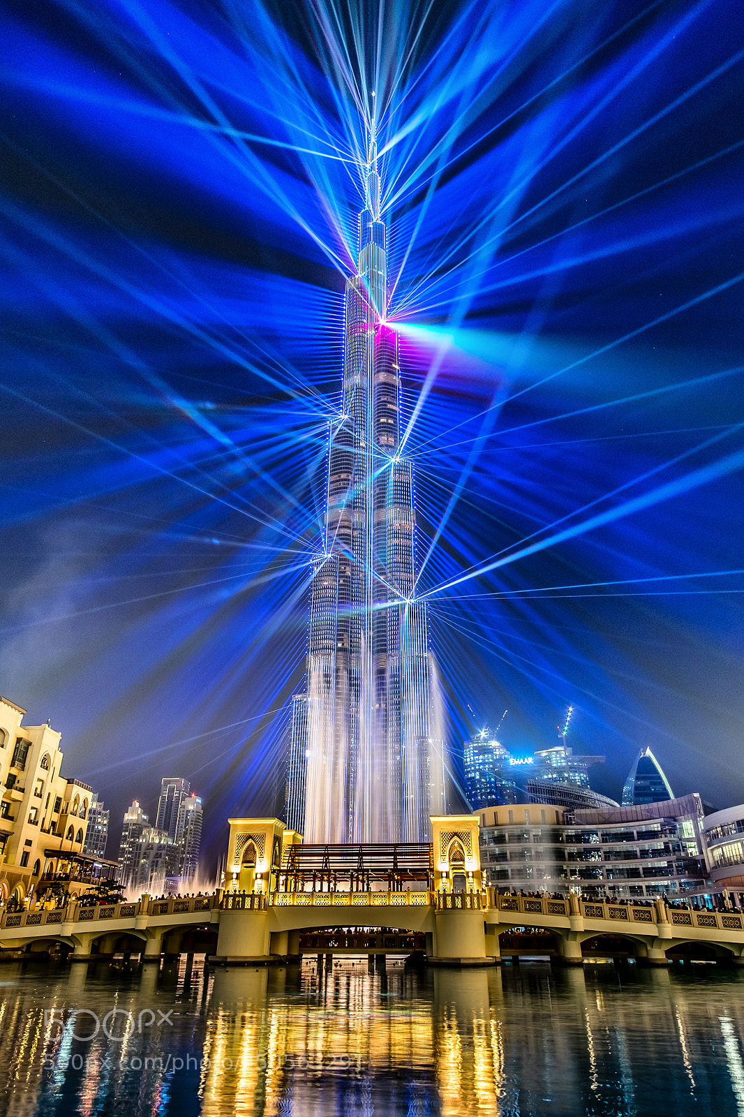 Fujifilm X-T10 sample photo. Burj khalifa light show photography
