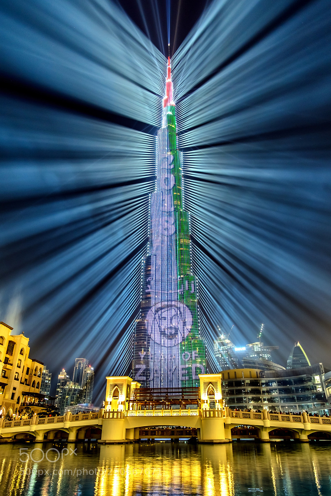 Fujifilm X-T10 sample photo. Burj khalifa light show photography