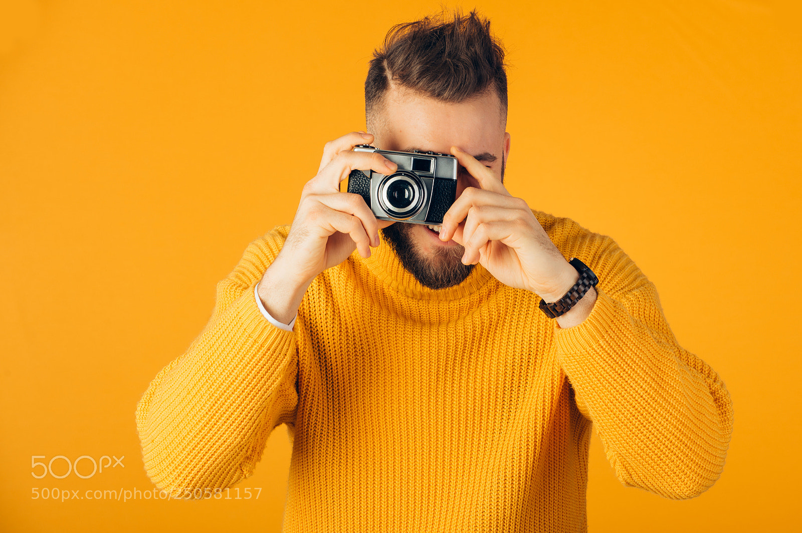Nikon D610 sample photo. Hipster man on studio photography