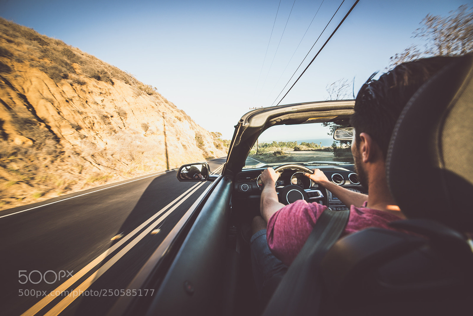 Nikon D610 sample photo. Man driving convertible car photography