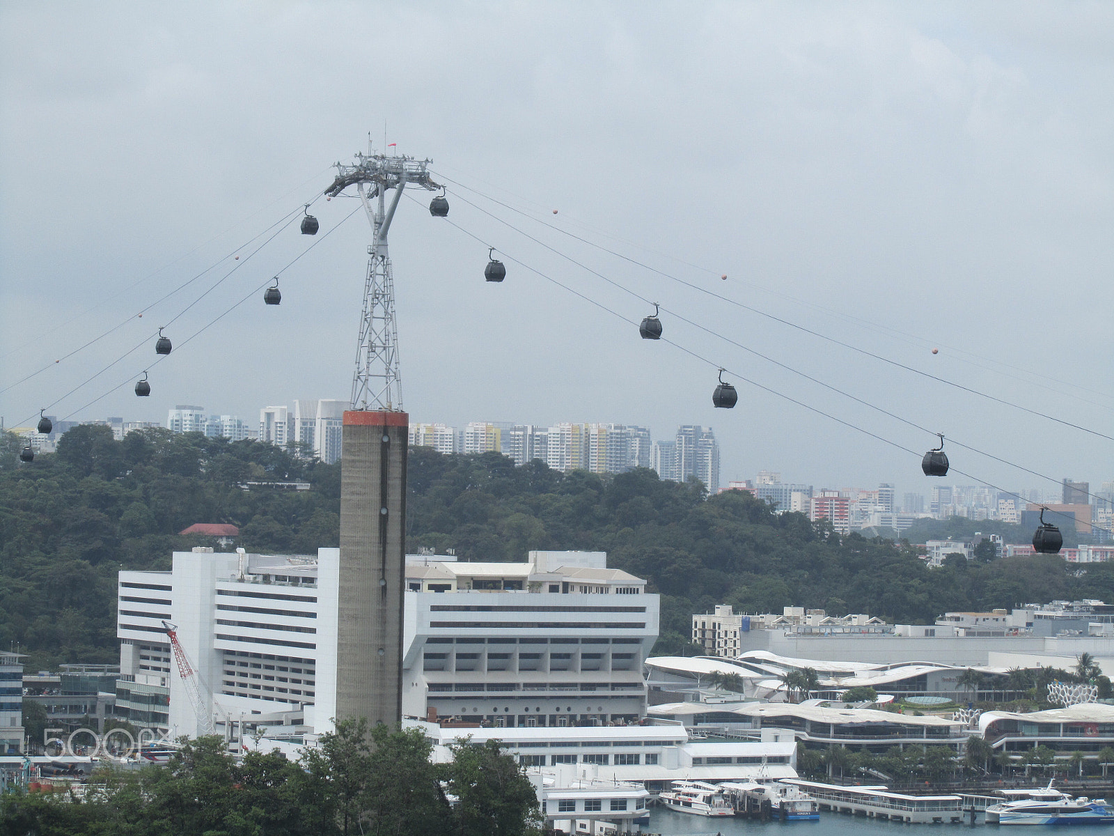 Canon PowerShot SX210 IS sample photo. Cable cars in sentosa beach island... photography