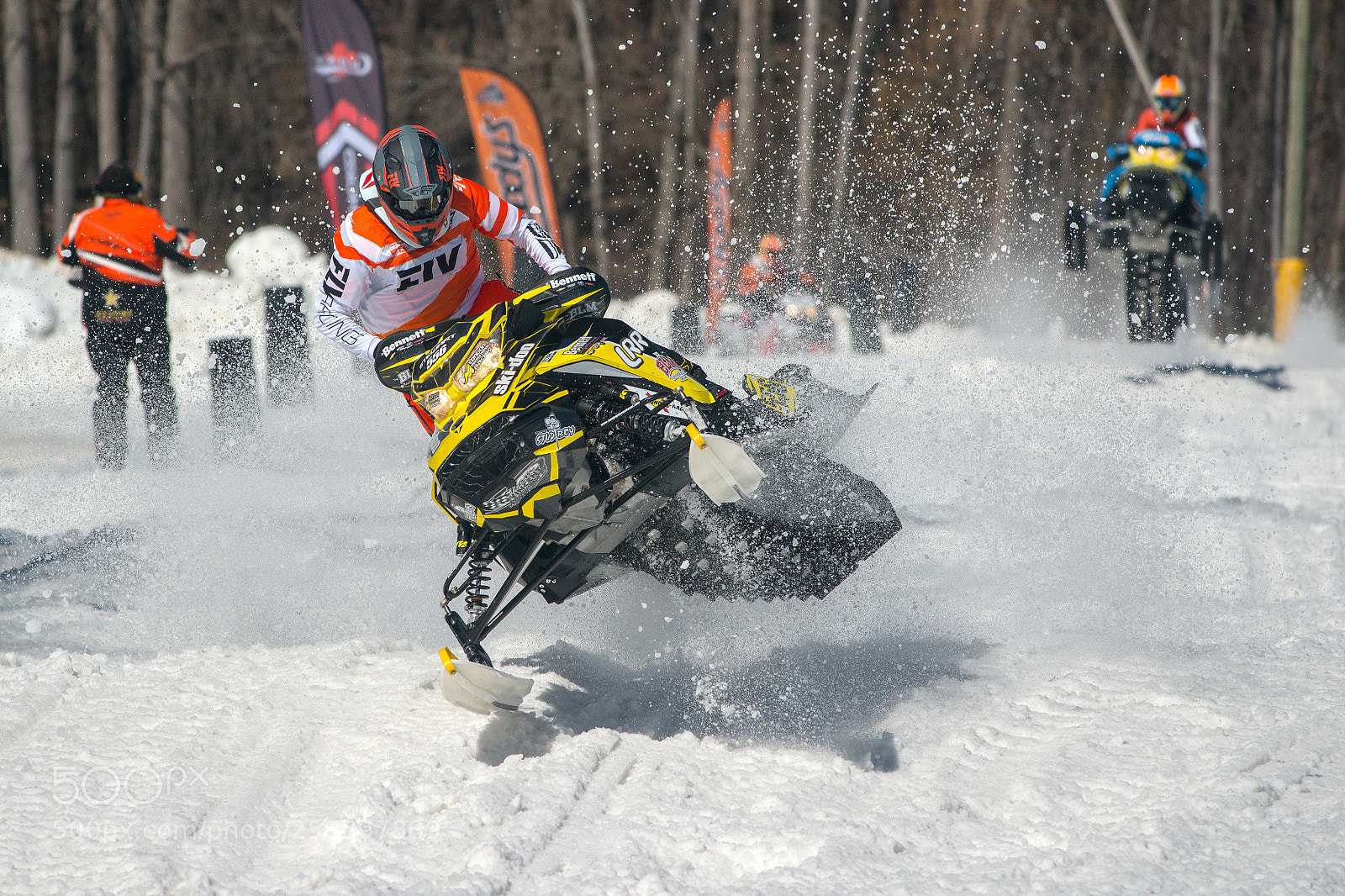 Nikon D800 sample photo. Snowmobile race close-up action photography