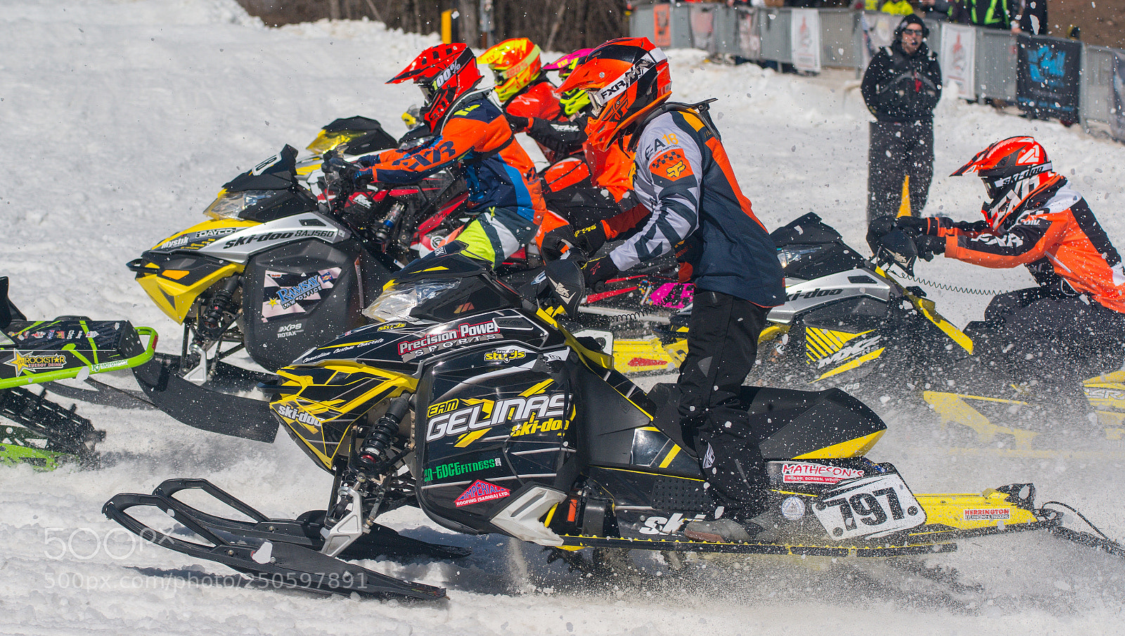 Nikon D800 sample photo. Snowmobile race start photography