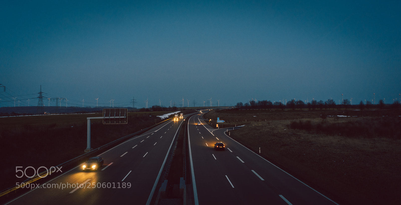 Sony a7R II sample photo. Autobahn in dusk photography
