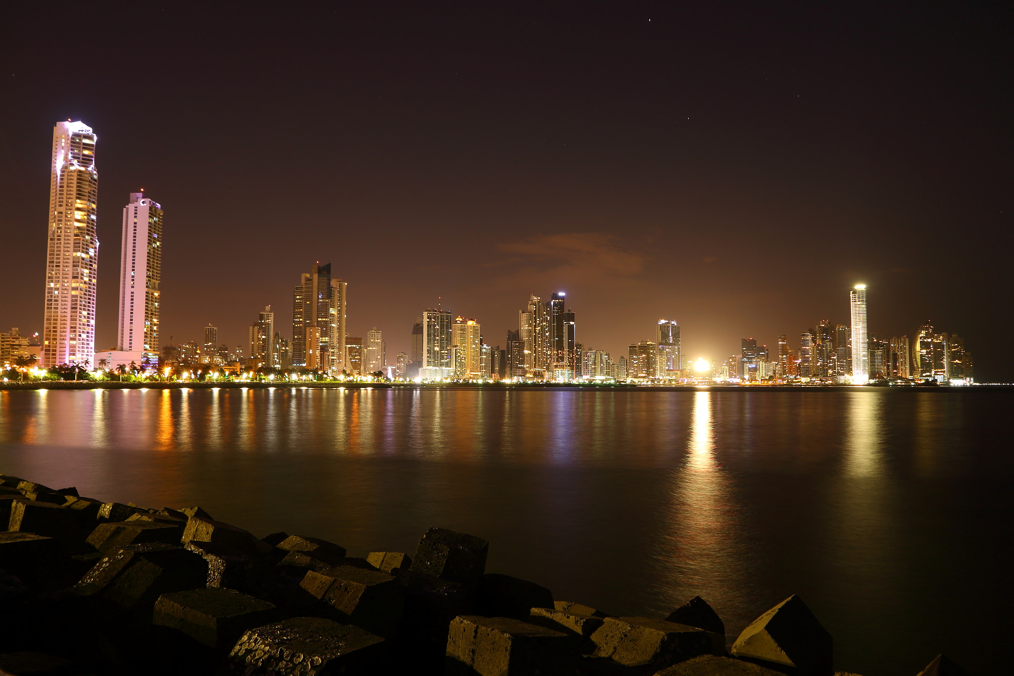 Canon EOS 70D sample photo. Panama cities night skyline photography