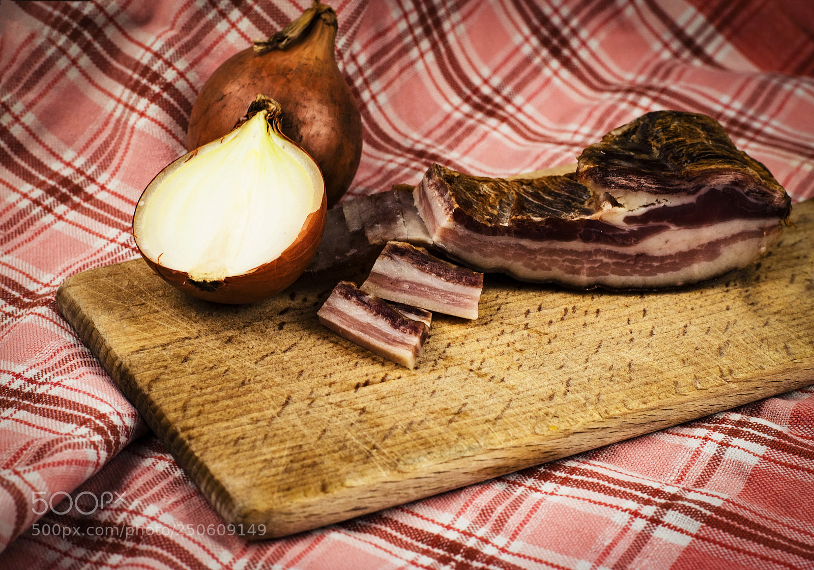 Nikon D5500 sample photo. Bacon with onion on photography