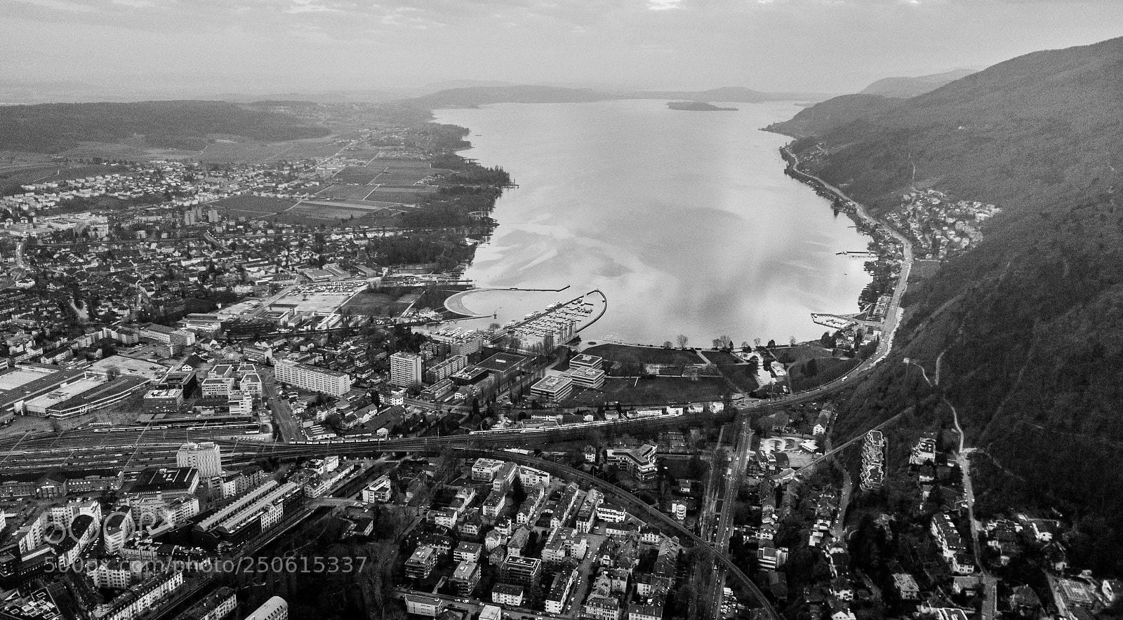 DJI FC220 sample photo. Bienne et son lac photography