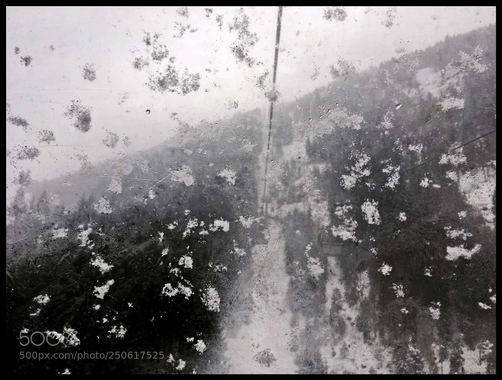 Apple iPhone SE sample photo. Cable car snowflakes photography