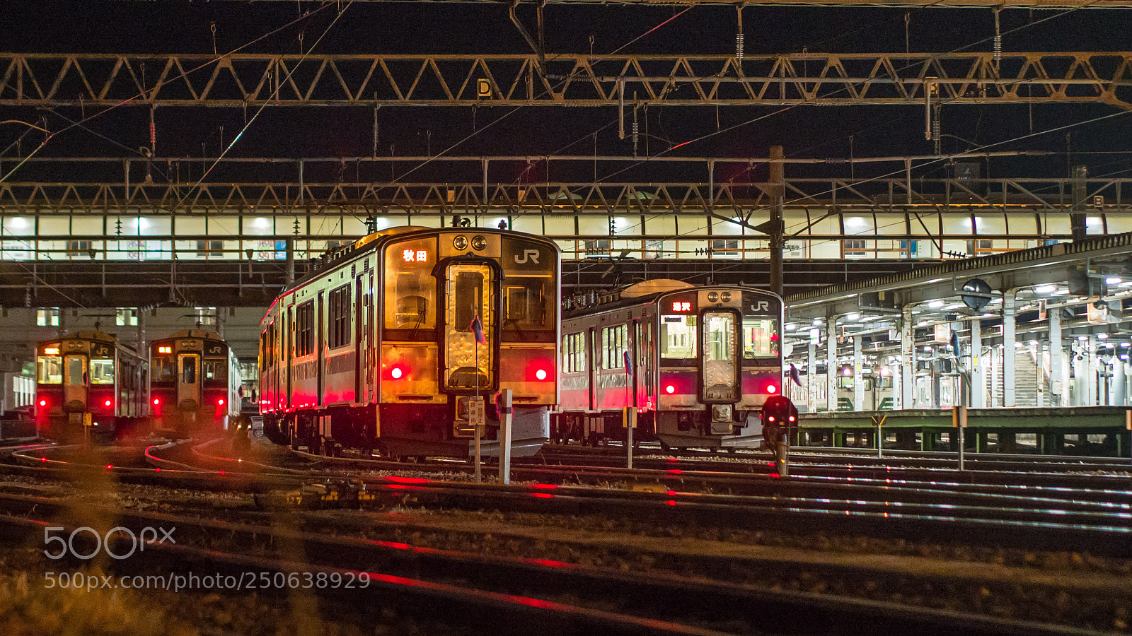Olympus OM-D E-M5 sample photo. Railroad station in midnight photography