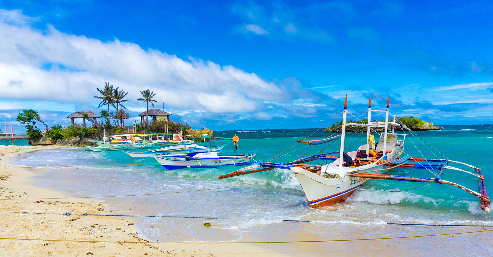 Sony a5100 sample photo. Boats docked at boracay photography