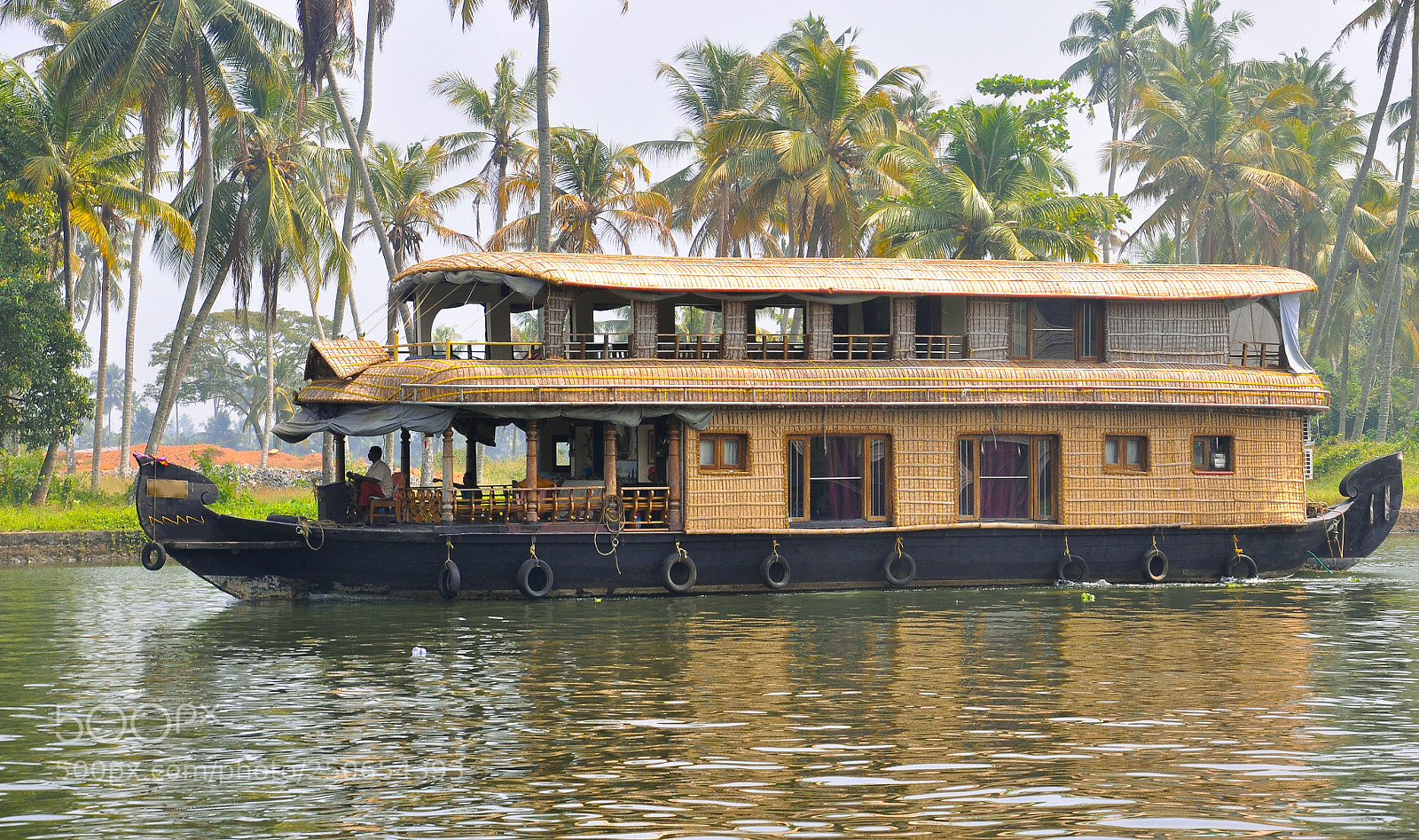 Nikon D90 sample photo. Houseboats in backwaters photography